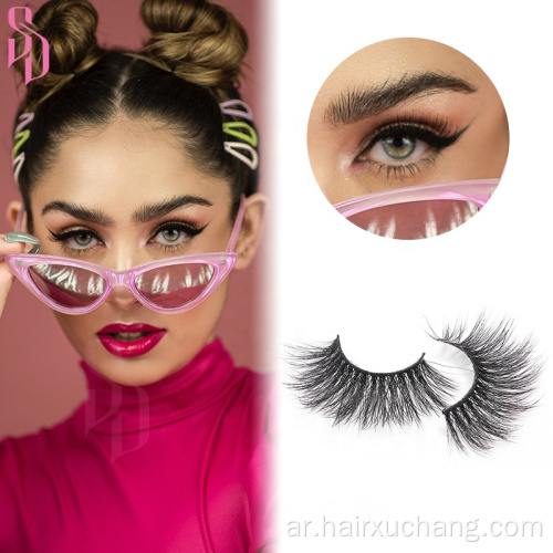 5D Mink Lashes Fluffy Mink Eyelash Siberian Mink Ships مع حزمة رموش فريدة جميلة